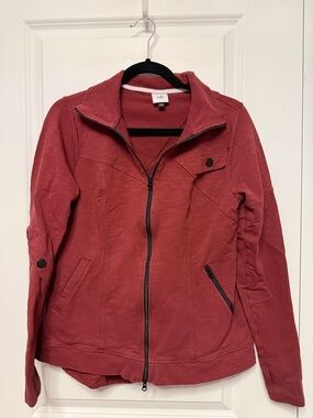 CAbi Maroon Zip Utility Jacket